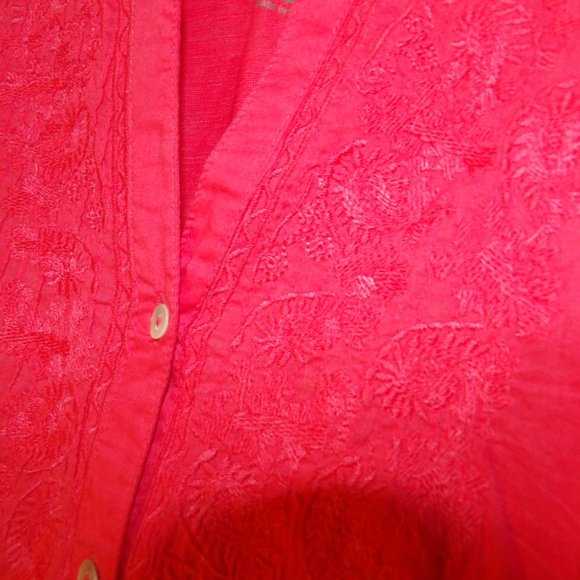 Code Bleu Lightweight Embroidered Button Down Shirt Sz XL - Picture 3 of 7